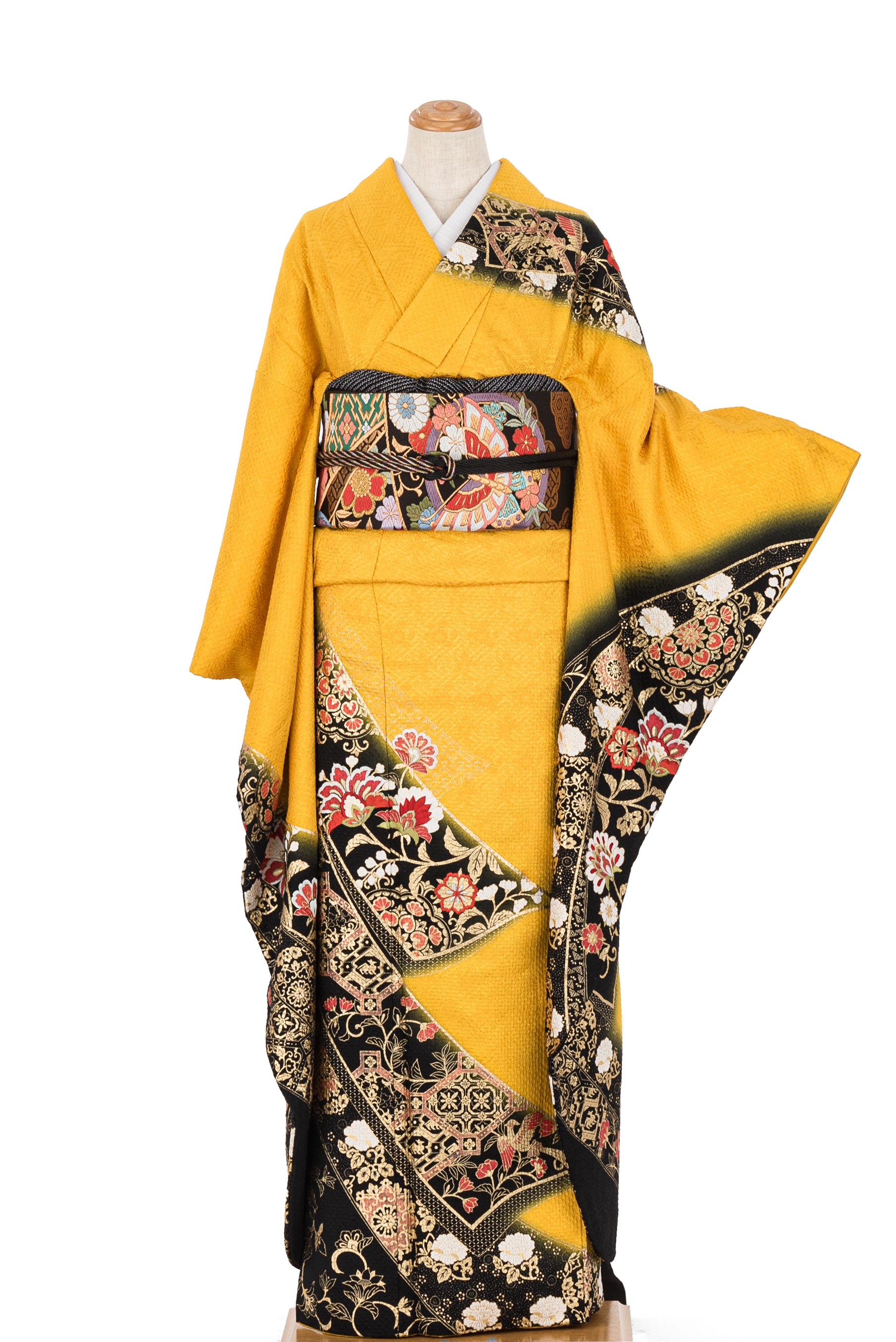 振袖 総絞り 唐花や華紋など - からん::アンティーク着物・リサイクル