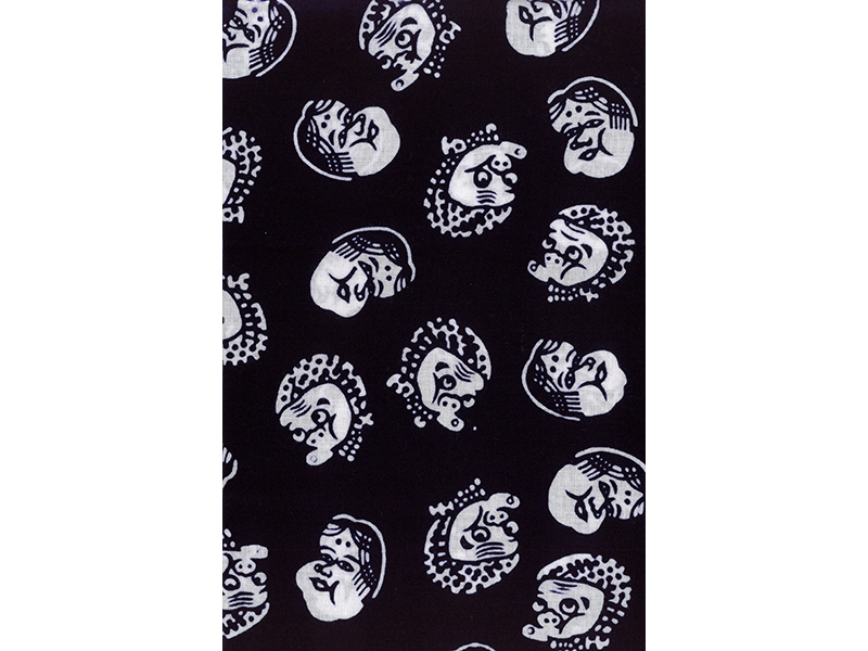 東京本染 染色品 手ぬぐい おかめ・ひょっとこ（紺） | 伝索DENSAKU