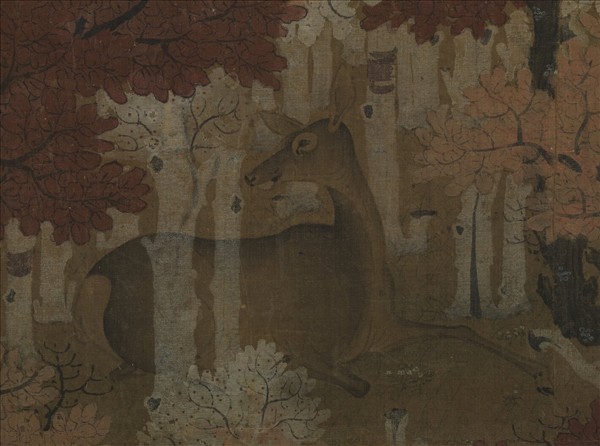 五代人丹楓呦鹿軸- 故宮