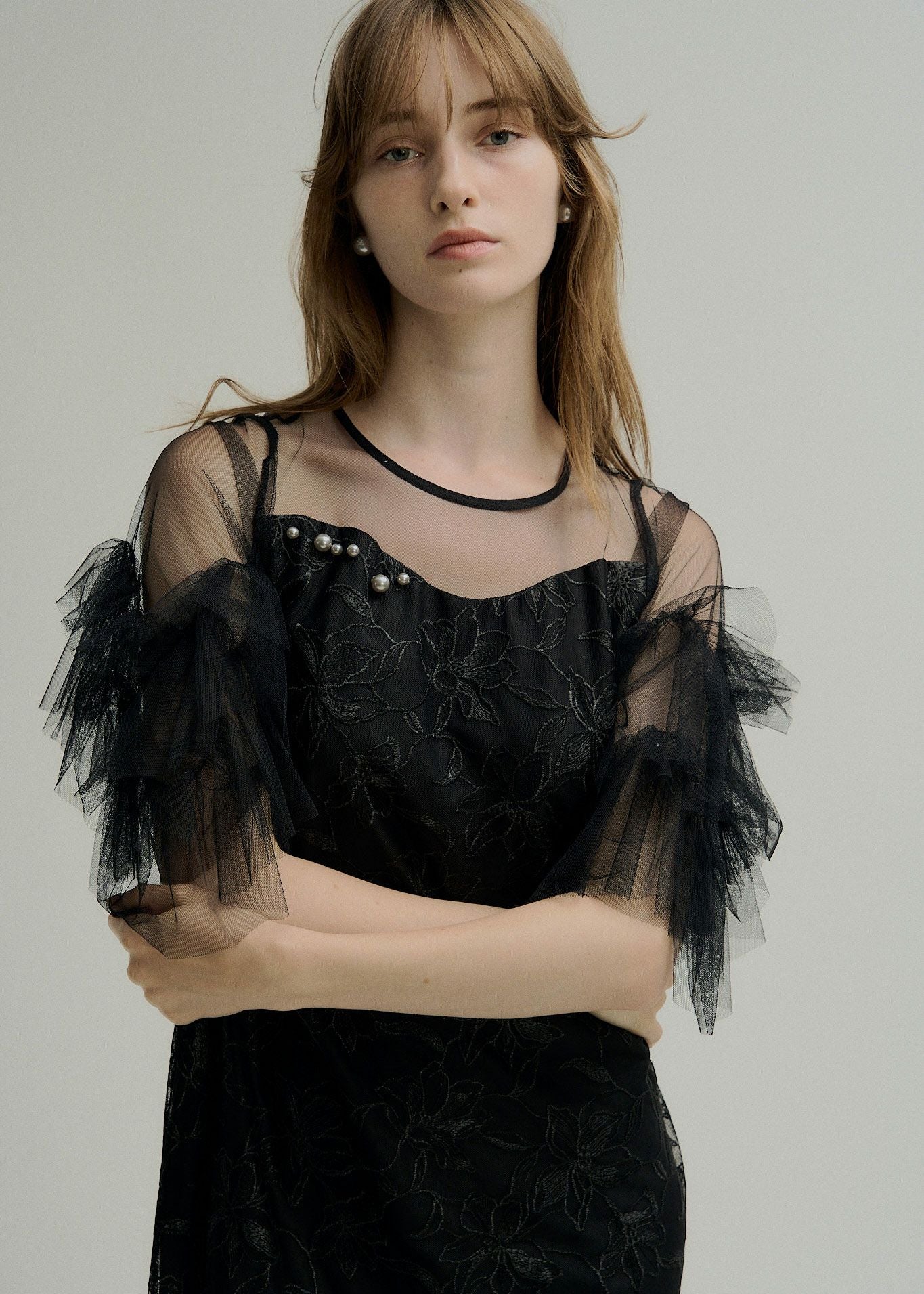 Pearl motif embroidery dressのドレス|Dorry Doll / LE'RURE