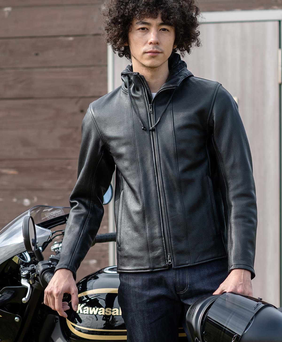 ブラックレザージャケット Lサイズ - HOUSTON ブラック シングル