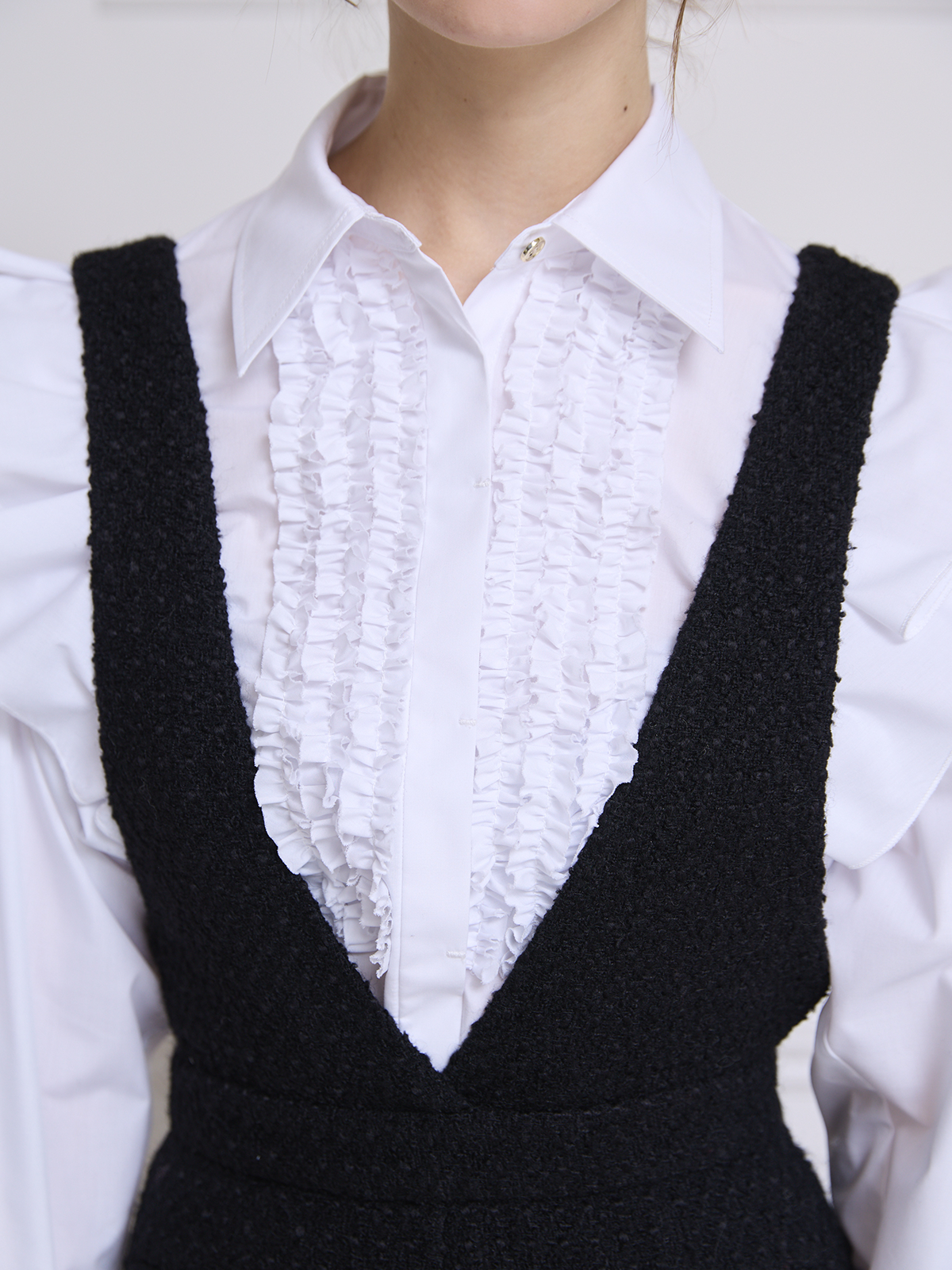 ツイードサロペットパンツ