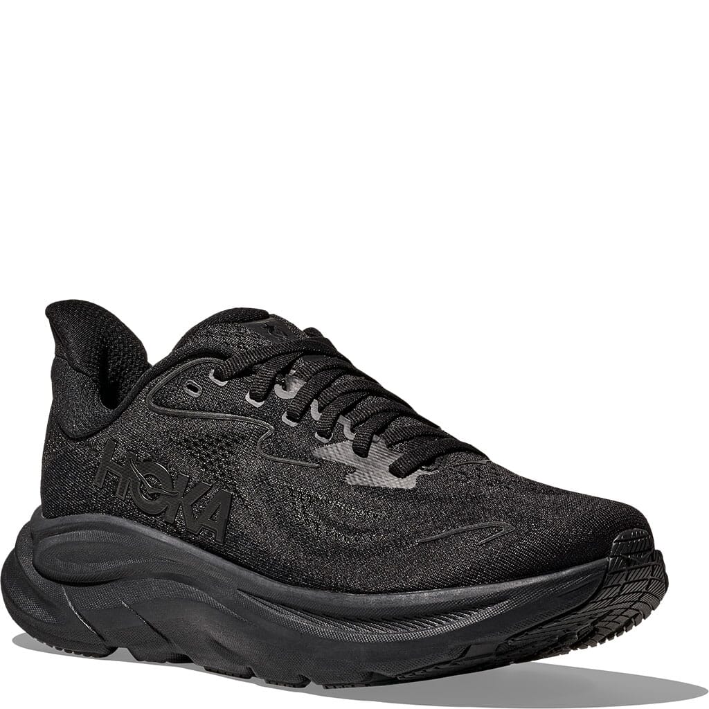 Hoka Men's Clifton 10 Wide Athletic Shoes - Black | elliottsboots