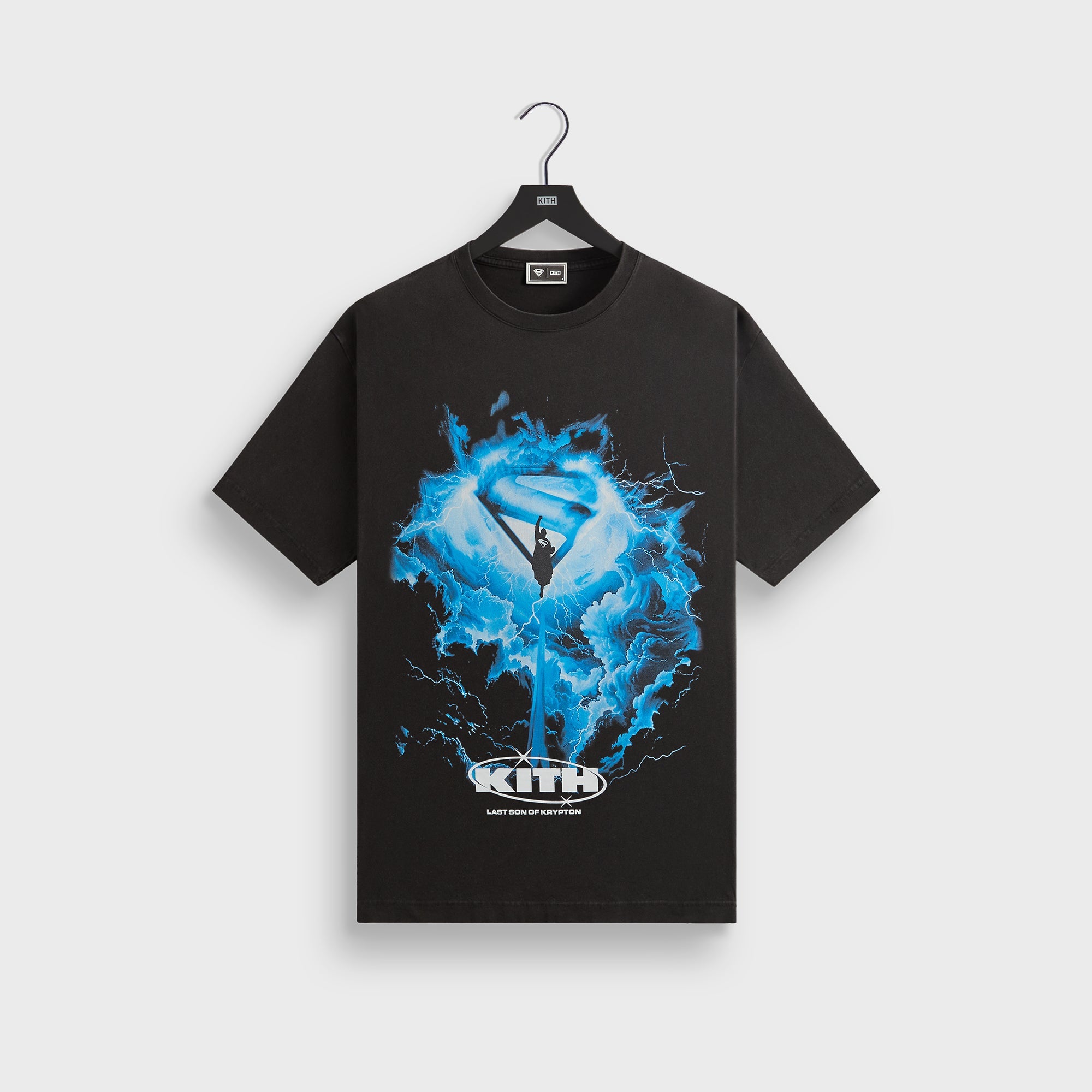 Superman | Kith (2025 Movie) Lightning Vintage Tee - Black – Kith