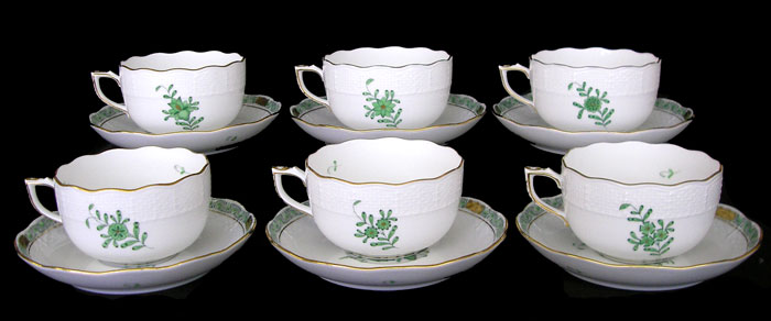 も*も様 ヘレンド アポニーグリーン フルーツソーサー 5枚セット 洋食