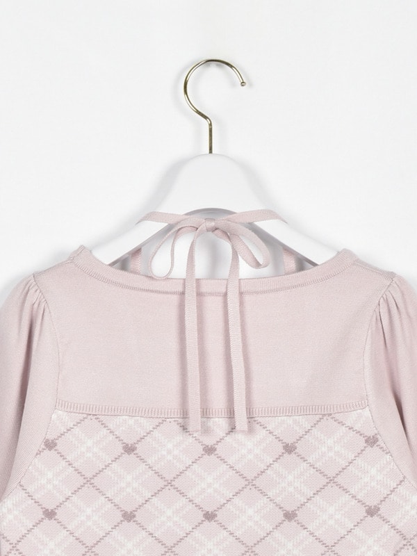 ダブルリボンチェックニット｜evelyn（エブリン）公式通販サイト