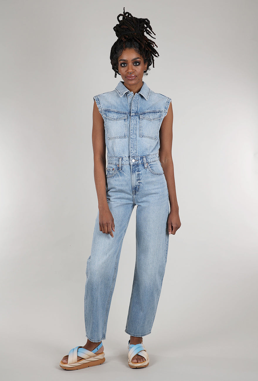 Pistola Ace Barrel Leg Jumpsuit, Rally Blue – Evie Lou