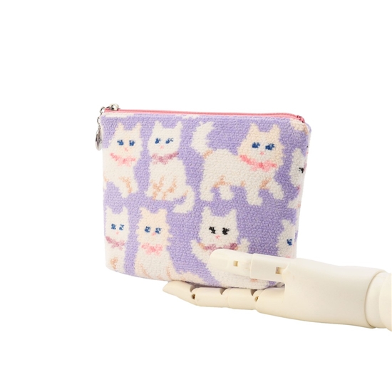 モフモフネコチャン 舟型ポーチM L/MNC-260282（WEB限定）(ペール