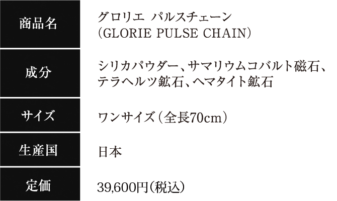 GLORIE support PULSE CHAIN（グロリエ パルスチェーン）｜ユニ