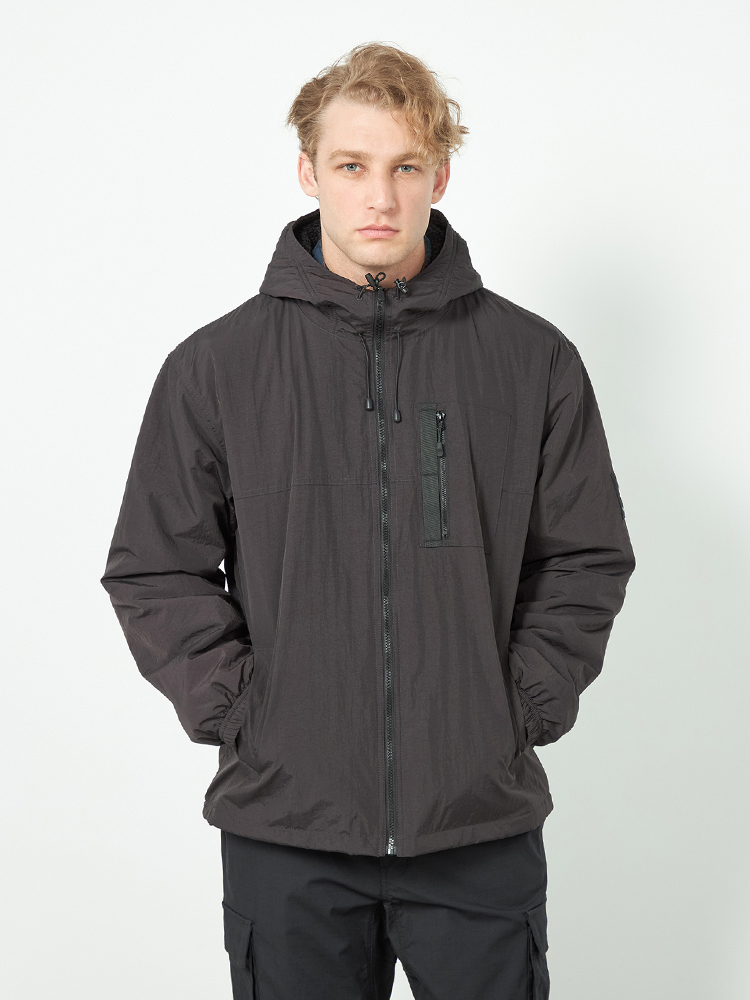 カーキー 【ロゴスパーク】ナイロン裏フリースパーカー 長袖パーカー