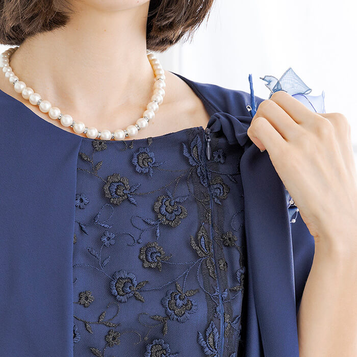 ケープ付きマザードレス 9号・ネイビー｜東京ソワールオンラインストア