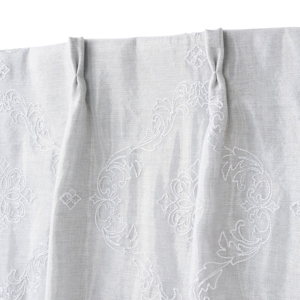 ラメ×リマニフィ ダブルカーテン H1350×W1000 グレー（レース&ドレープ