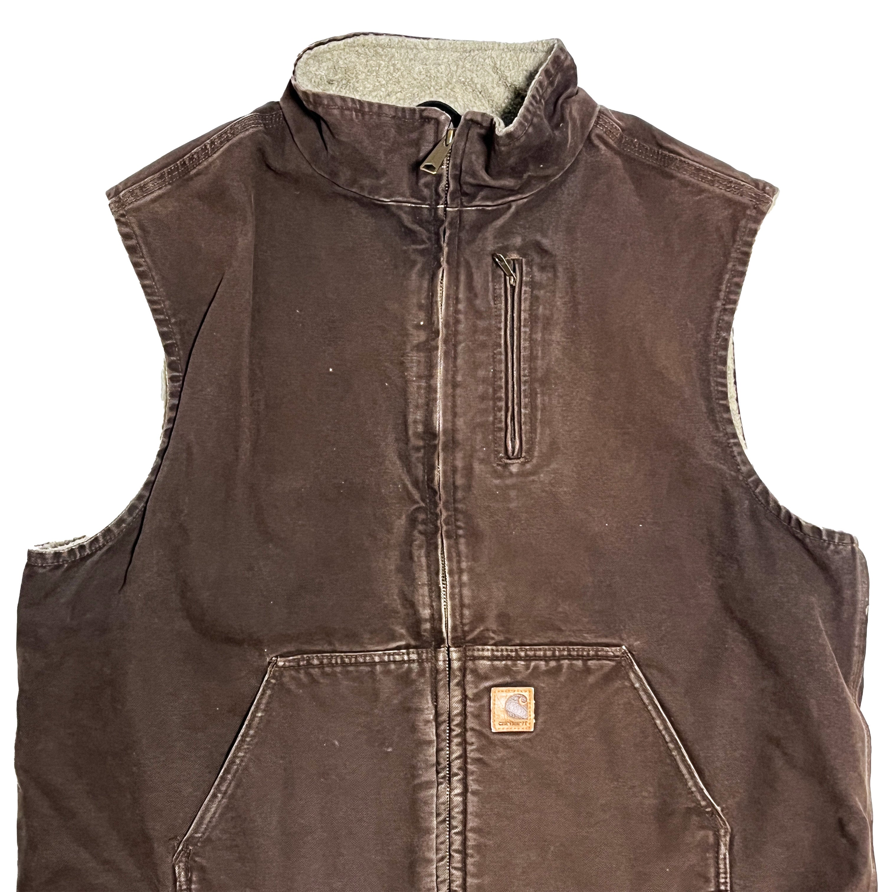 12 メキシコ製 Carhartt ダックベスト ボア ブラウン Size (XL) – frgeek