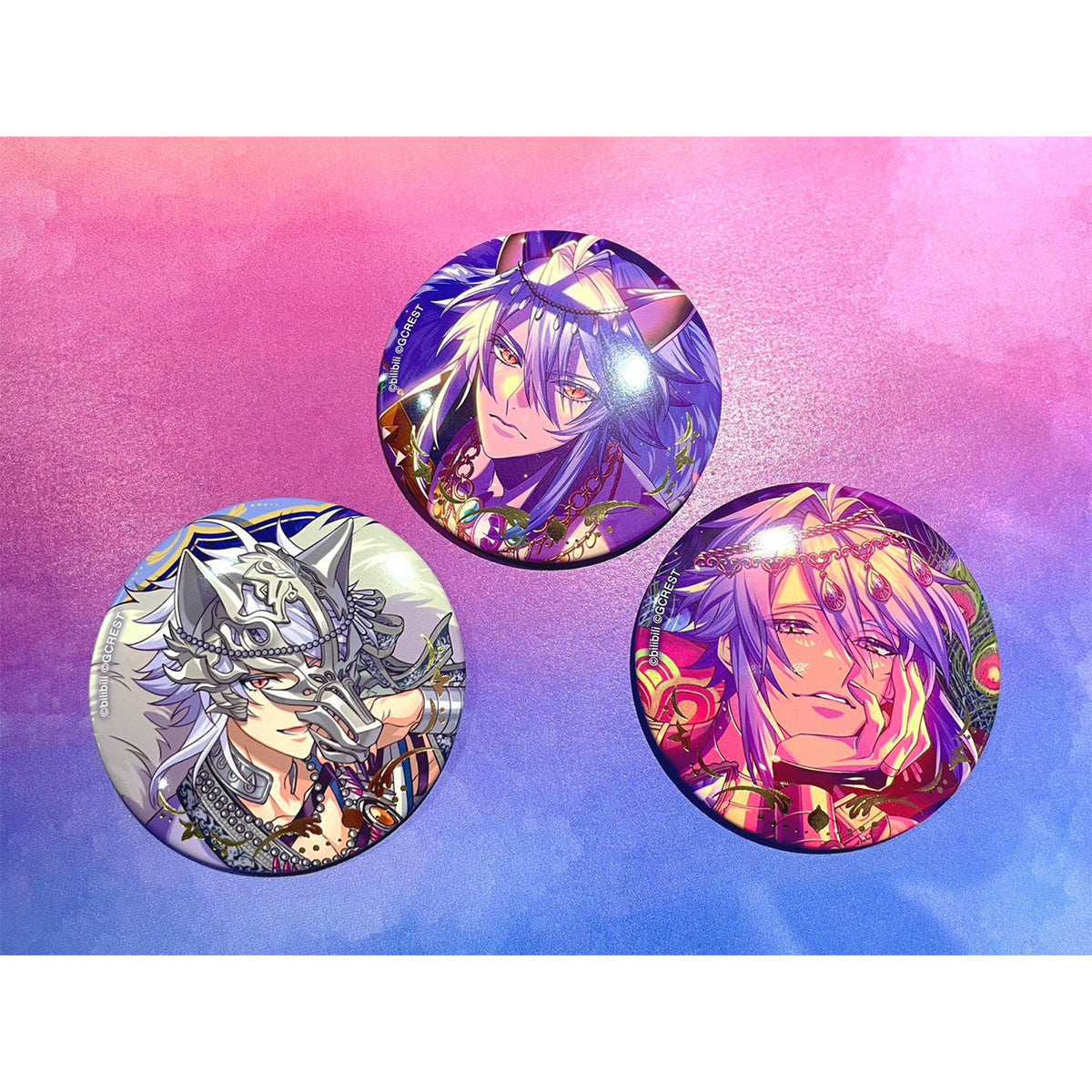 夢職人と忘れじの黒い妖精 獣誘う金宴の祭 箔押し缶バッジ（ブラインド