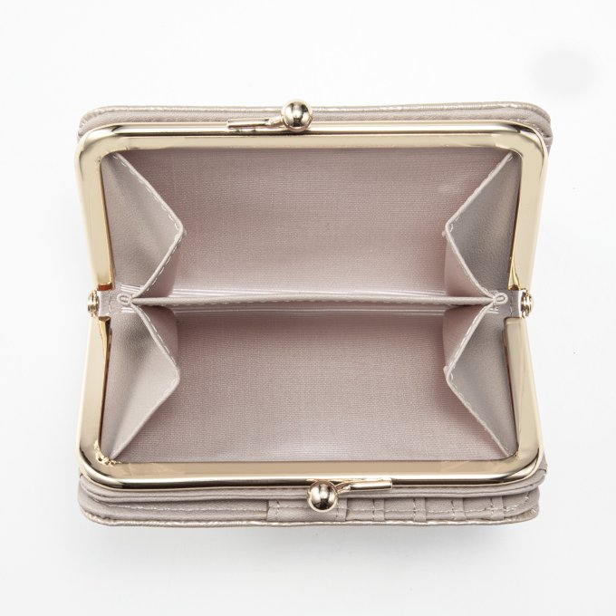 ナチュラルビューティー ドット型押し折財布(ゴールド)【eGift