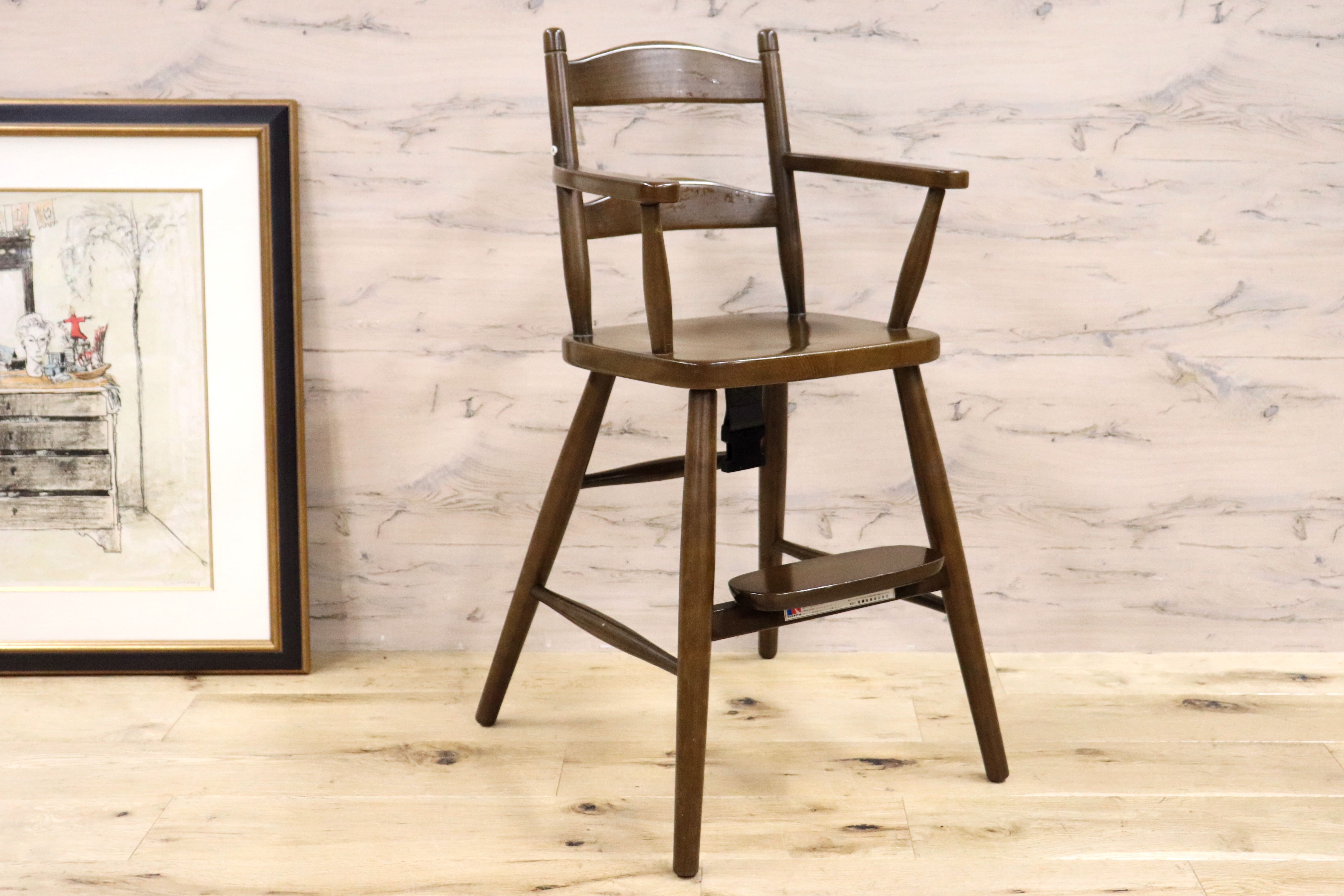 GMFN317○飛騨産業 / HIDA キツツキ ベビーチェア ハイチェア 子供椅子