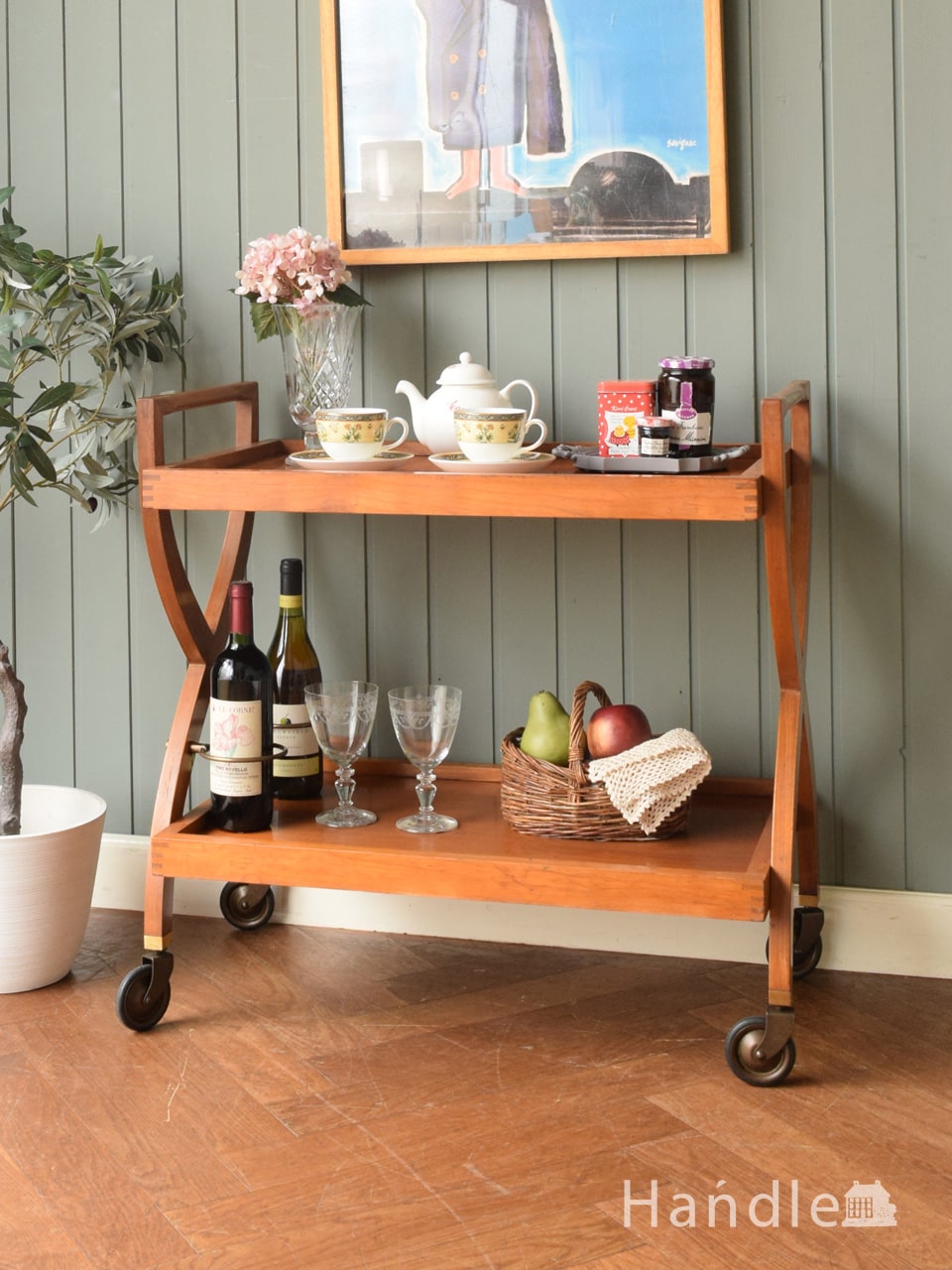 希少】ビンテージマホガニー/アンティーク 真鍮ワインラック 置物 天然