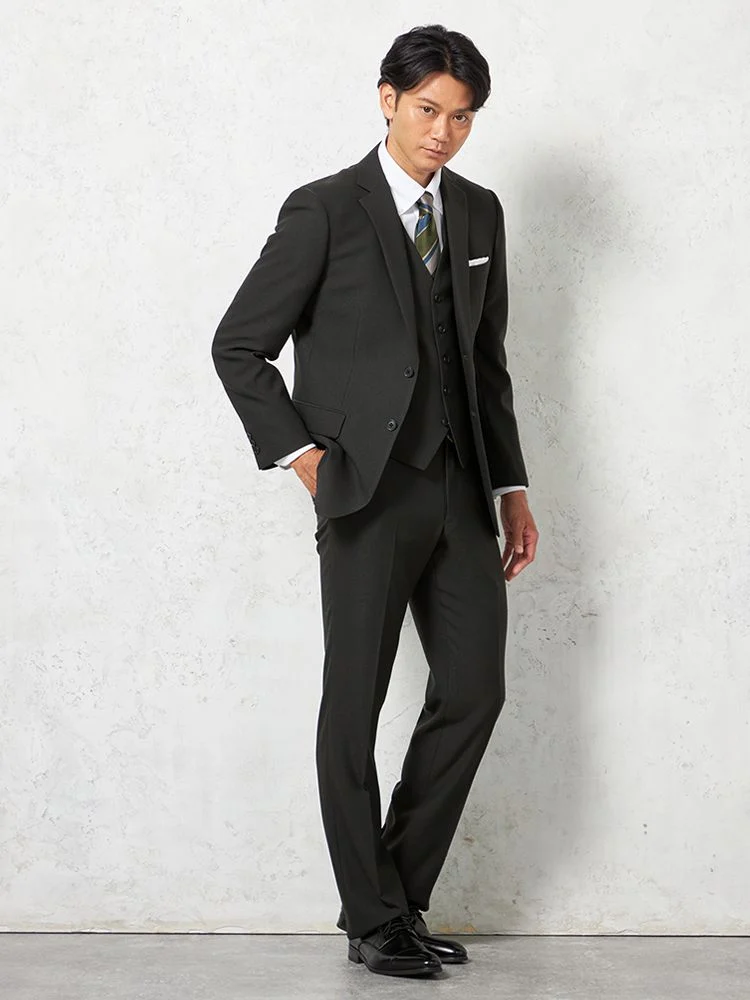 スリーピーススーツ 2つボタン【WEB限定】上下ウォッシャブル 小柄