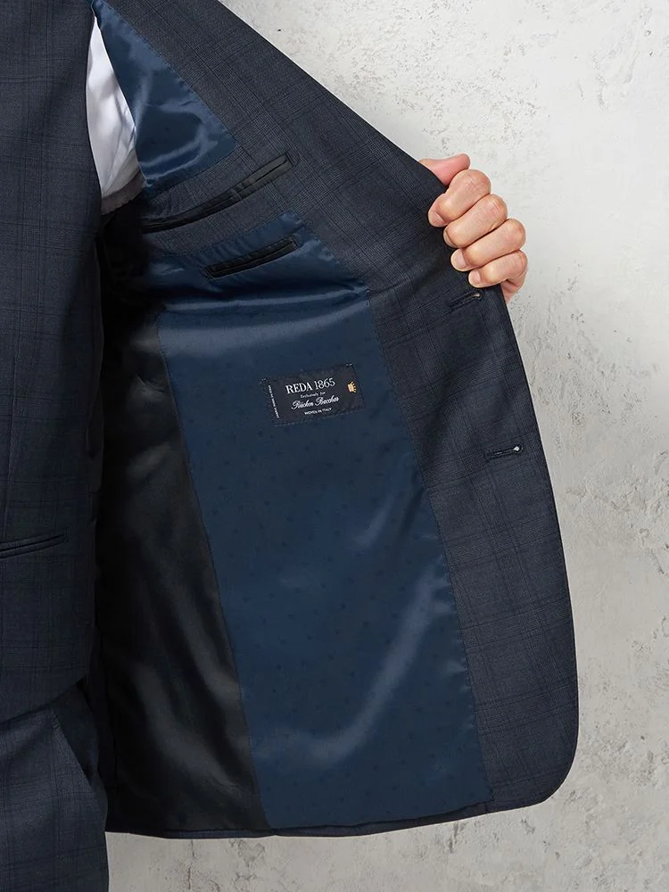 M．グレー 【ウール100%】スリーピーススーツ 2つボタン【REDA