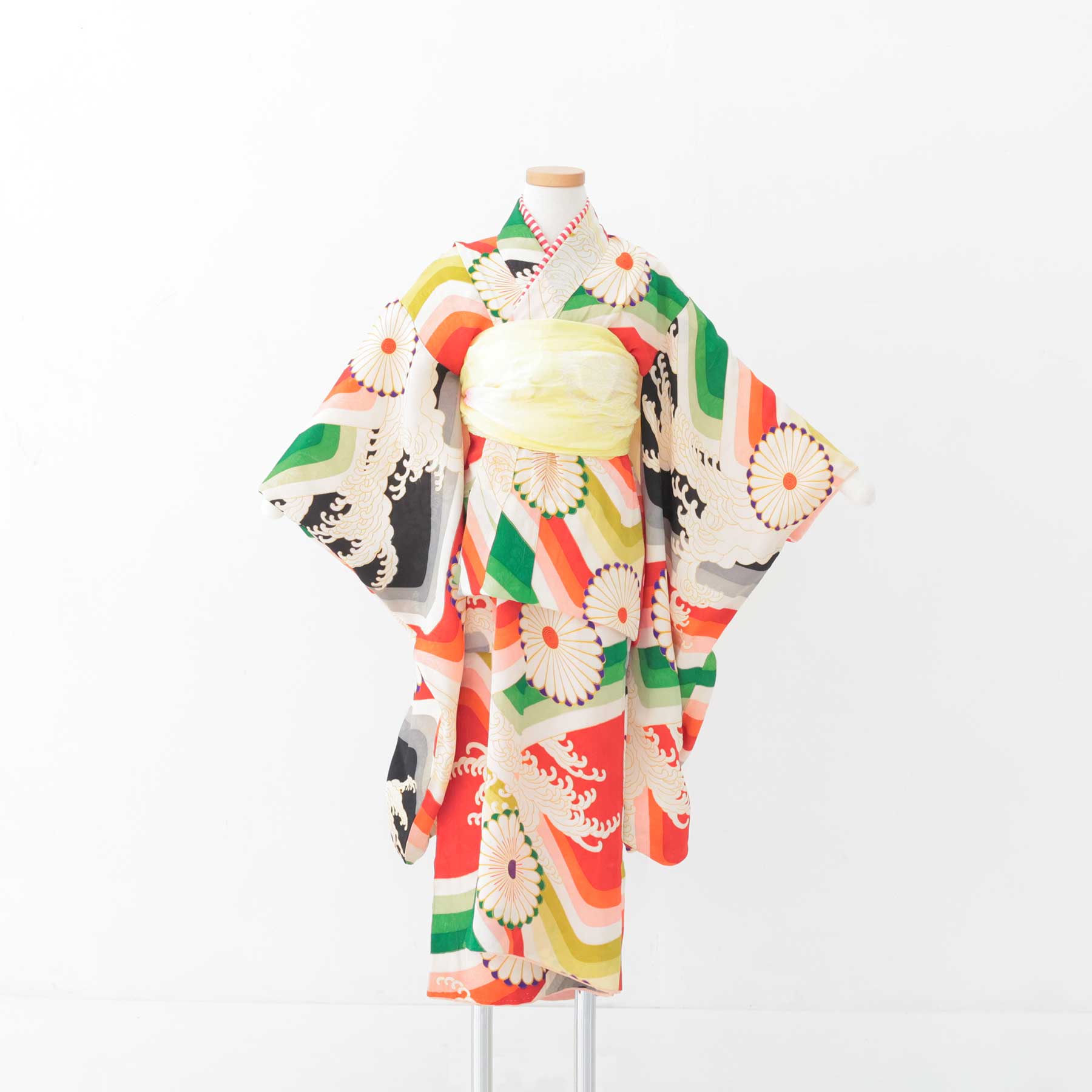 七五三｜3歳｜アンティーク着物（白波）｜子供のおしゃれなレンタル