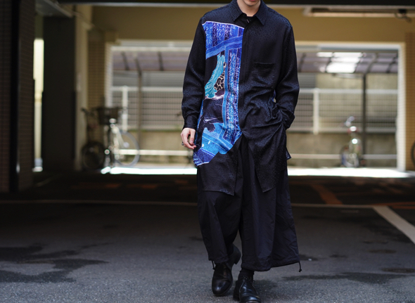 YOHJI YAMAMOTO 19SS Leopard Ukiyoe Silk Shirt | HUES 福岡セレクト