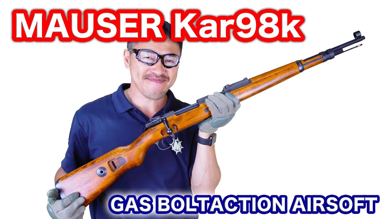 Marushin Mauser Kar98K Wooden Stock Gas Bolt Action Live Cartridge