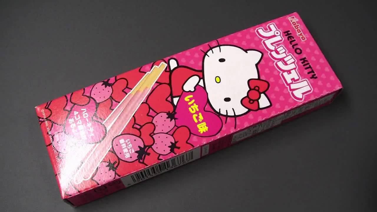 カバヤ ハローキティ いちごプレッツェル - YouTube