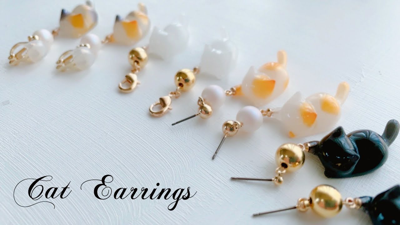 レジン】玉で遊ぶじゃれ猫のアクセサリーを作ってみた - YouTube