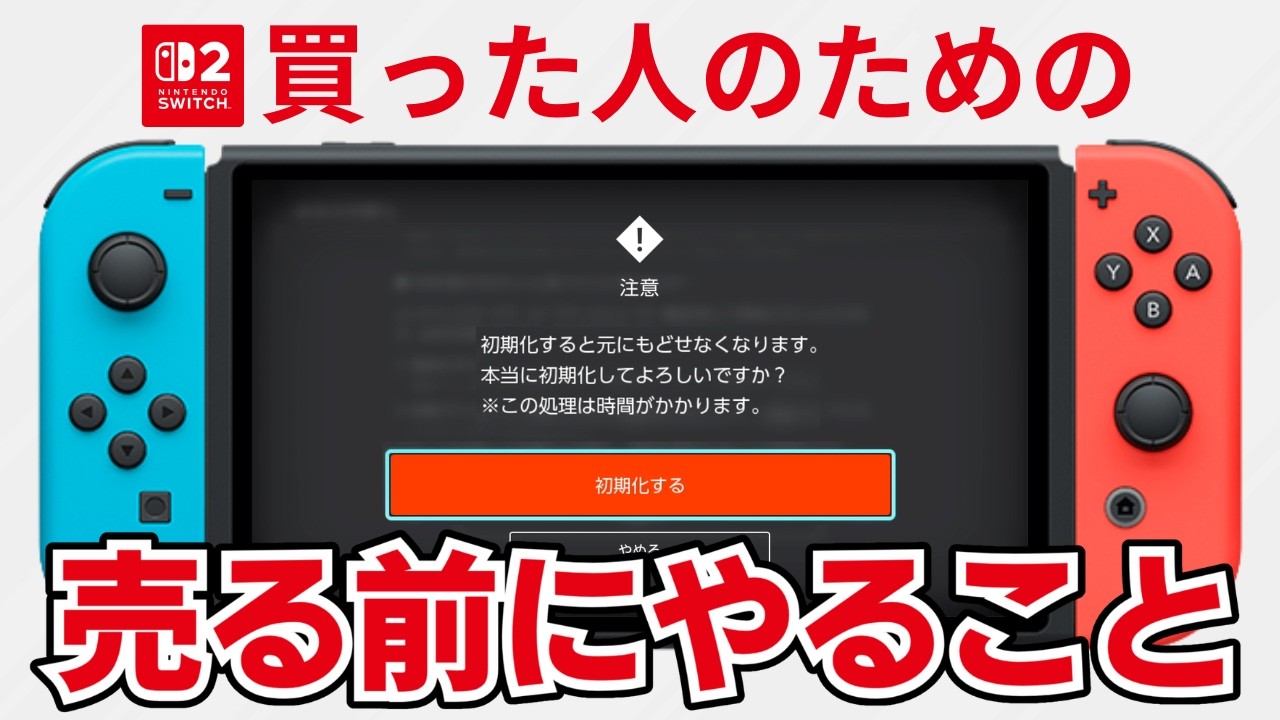 System Initialization] Important points to note when selling the