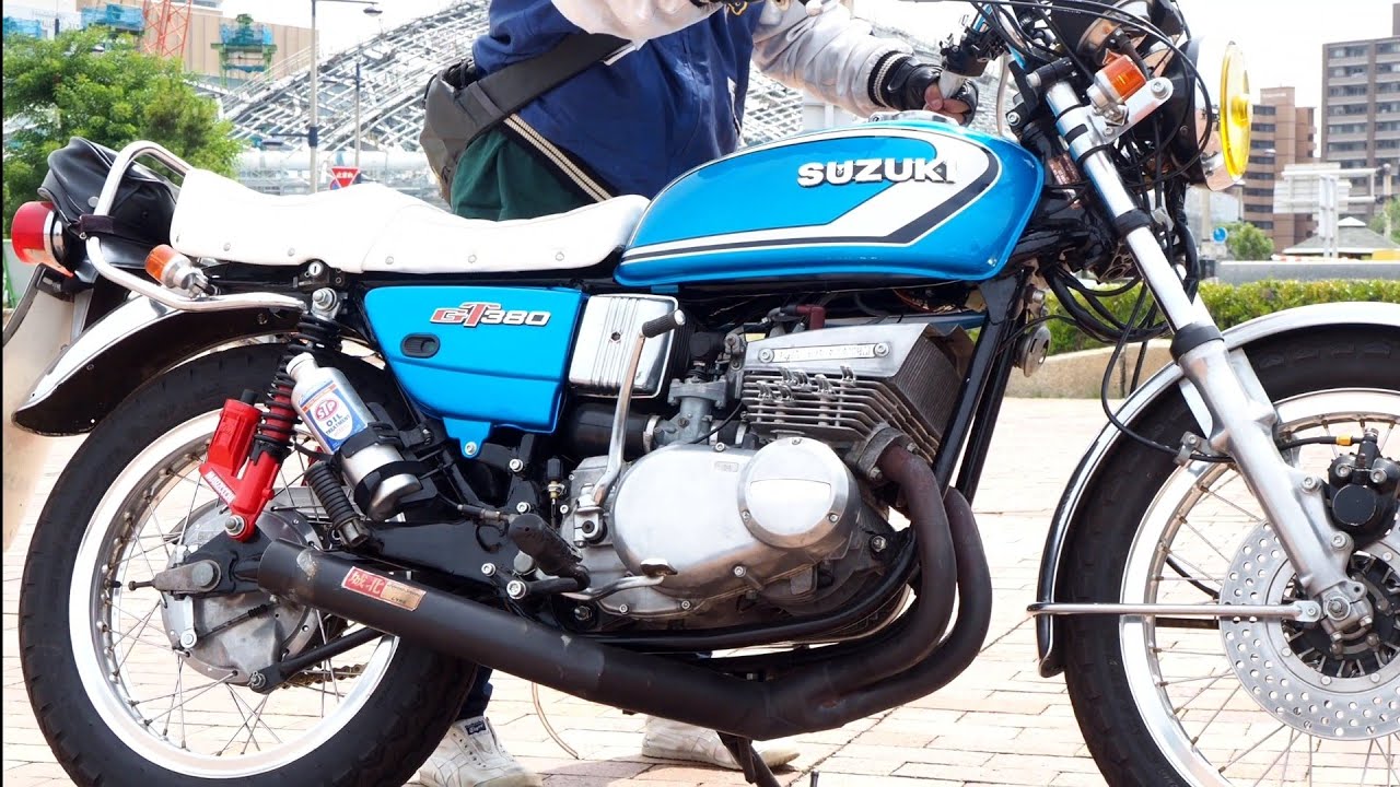 SUZUKI GT380 城北ショート管 サンポート高松 撮影会で撮影させて頂き