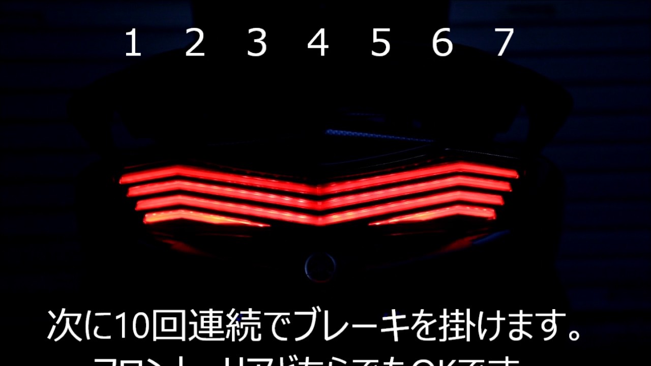 点灯方法変更設定 GAMMAS R3フロウラインフラッシャーテールランプ