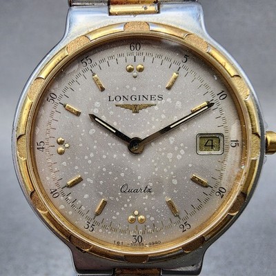 Longines Conquest Watch Men 32mm Silver Dial Two Tone Date Round