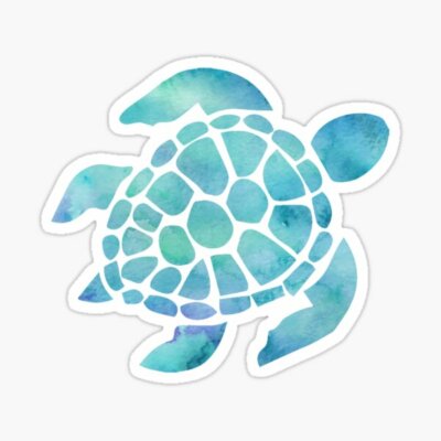 Sea Turtle Removable Sticker Blue - 8B, New | eBay
