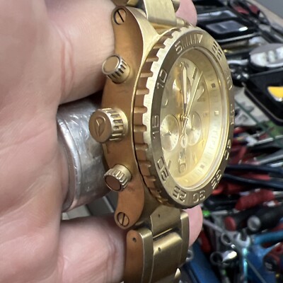 Nixon Minimize Men's Gold The 42-20 Chrono Watch 200M Japan *NEEDS