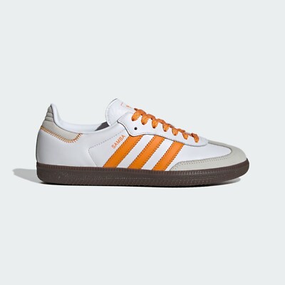 Adidas Women's Samba OG Sneakers Original Shoes White/Orange