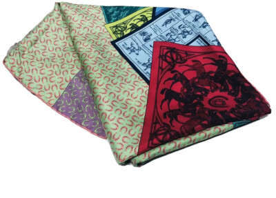 HERMES Paris “A Cheval Sur Mon Carre” 100% Silk Scarf | eBay