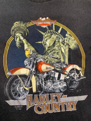 harley davidson mens t shirt vintage 3d emblem 1990 size XL | eBay