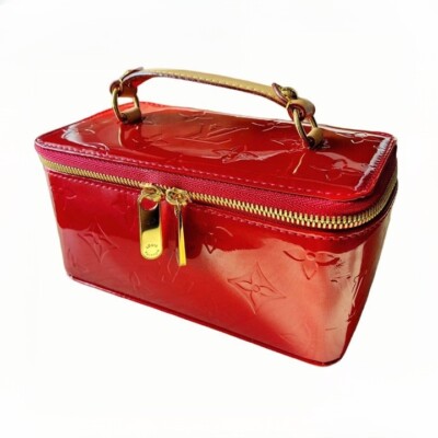 Louis Vuitton Monogram Vernis Jewelry Box M91273 Red Authentic