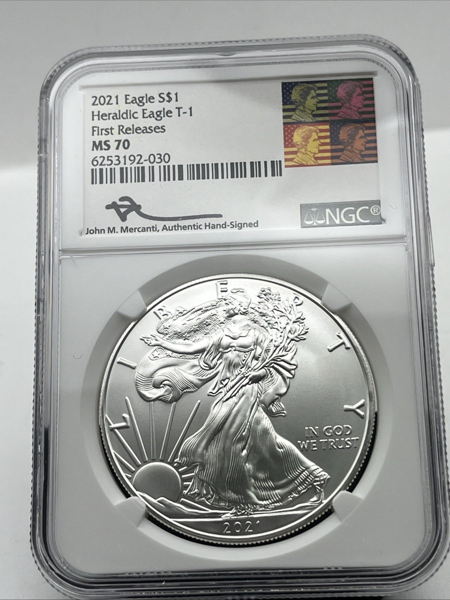 2021 Eagle Heraldic Eagle T-1 First Releases S$1 NGC MS70 | eBay