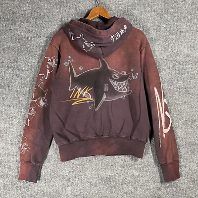 The Great China Wall Zip Hoodie Size Small Shark Ink Graffiti