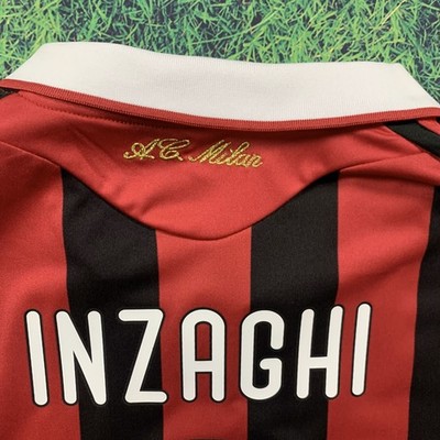 Inzaghi #9 AC Milan 2009/10 Long Sleeve Home Jersey | Retro Shirt