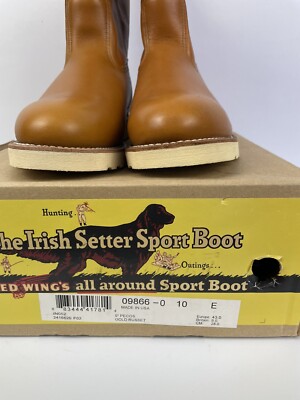 Red Wing Irish Setter 9866 Pecos 9” Gold Russet Sequoia Boot 10 E