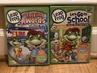 LeapFrog: Talking Words Factory + Let's Go To School DVD- VERY