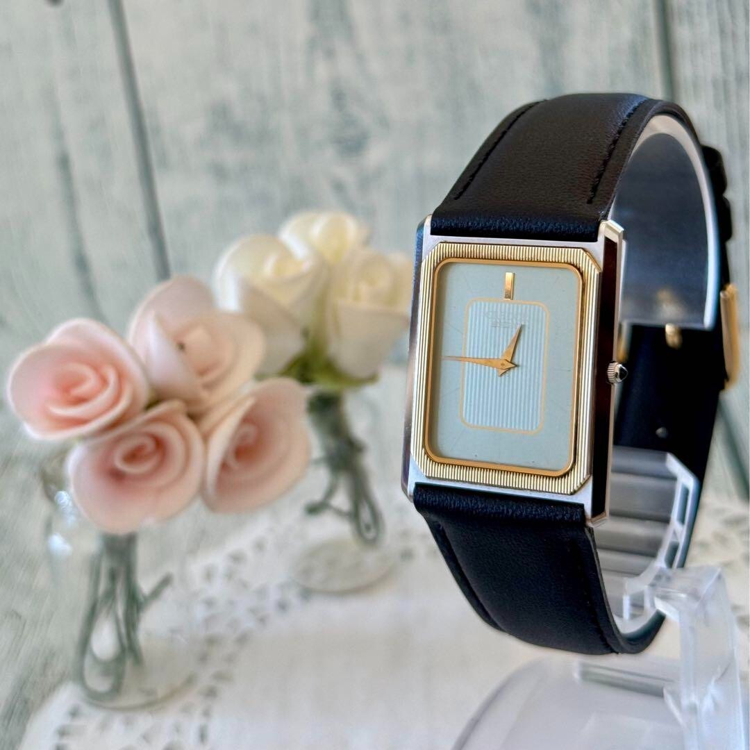 Vintage SEIKO CREDOR 6730-5090 Gold 14K Tank Quartz Men's Watch