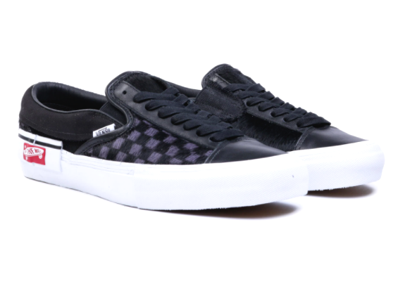VAULT BY VANS SLIP-ON CAP LX PONY Pony Hair Black Checkerboard