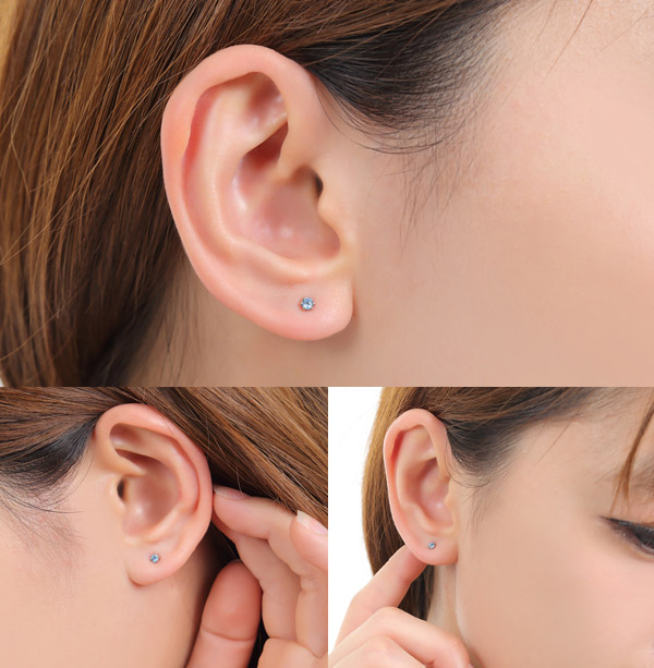 楽天市場】サンタマリア アクアマリン ピアス 2.5mm Pt900 プラチナ