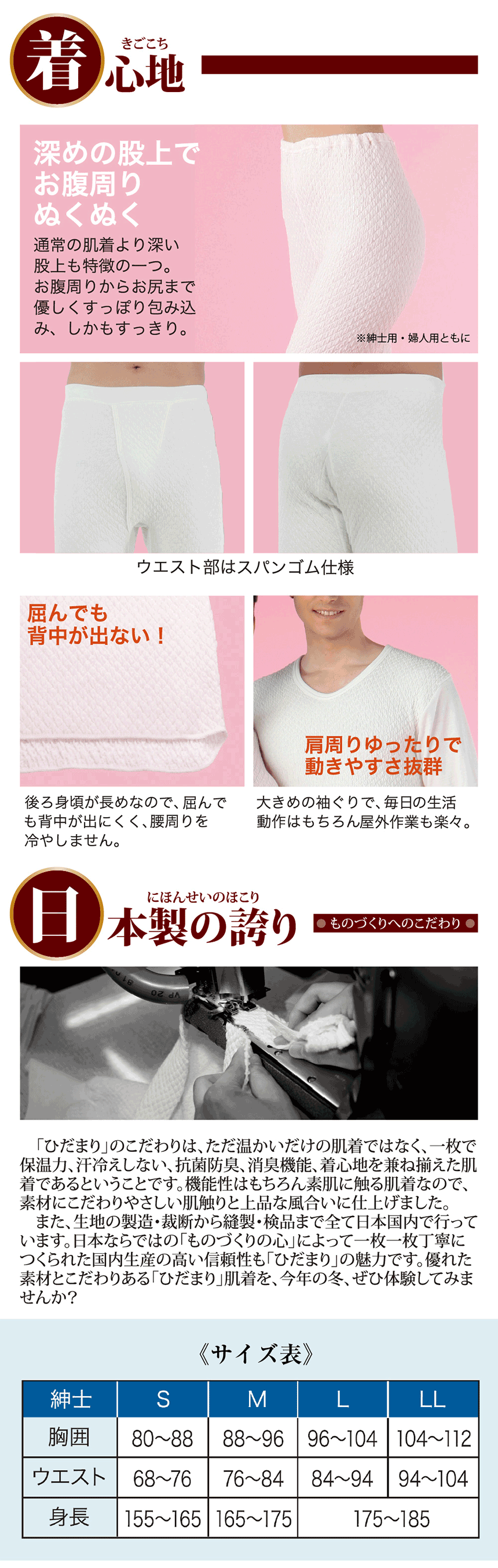 楽天市場】【送料無料 ポイント10倍】 ひだまり 極 肌着 紳士ズボン