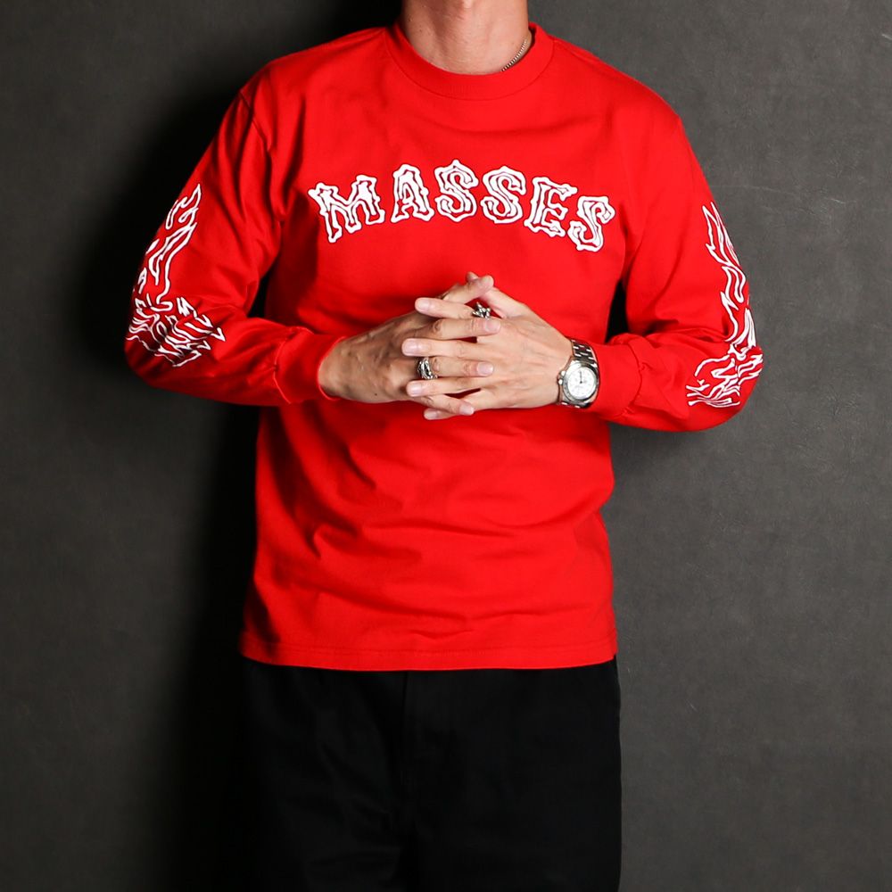 MASSES - 【ラスト1点-サイズS】T-SHIRT L/S TWIN SKULL - White