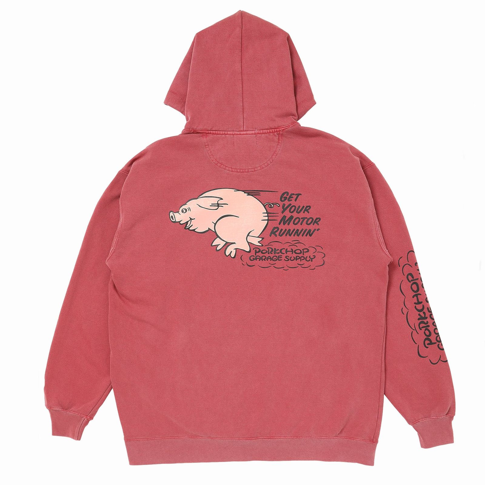 PORKCHOP - RUNNING LOGO HOODIE - CRIMSON RED / プルオーバー