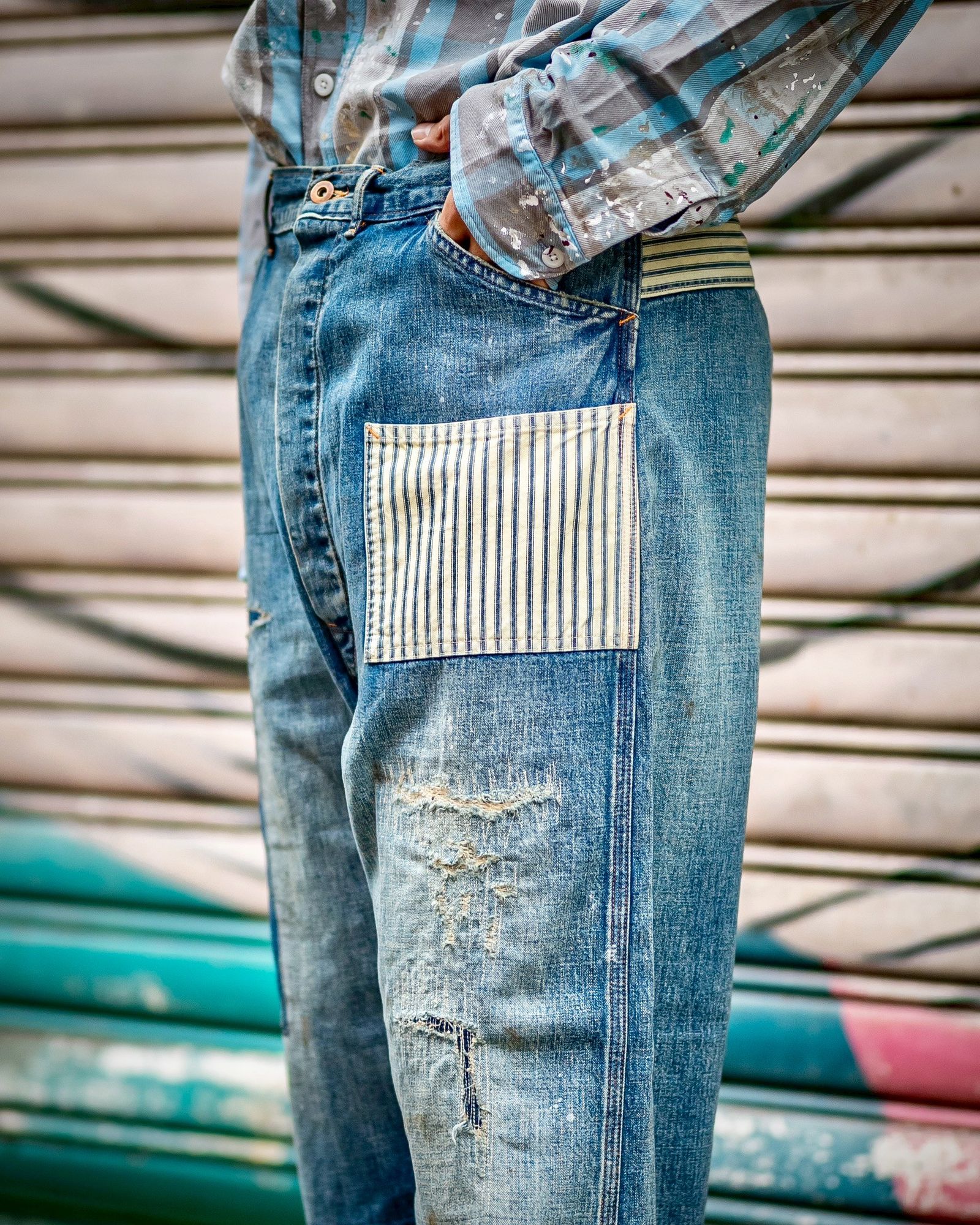 BOWWOW - BOW WOW 25FWバウワウ LAPD PRISONER DENIM PANTS AGED(BW252